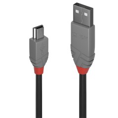 Lindy 2M USB 2.0 Type A to Mini-B 36723 - High-Speed, Durable Data Cable